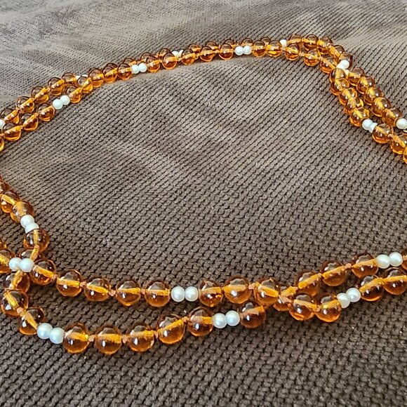 Etsy Raw Amber Beaded Necklace With Golden Hooked Clasp - Picture 2 of 16